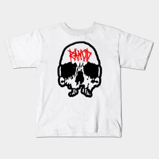 skull rncd red type Kids T-Shirt